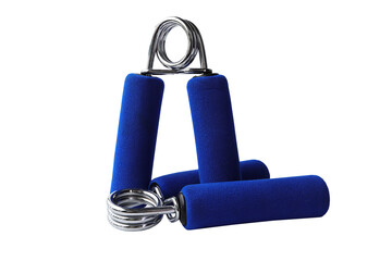 Steel hand gripper isolated on white background, clipping path included.