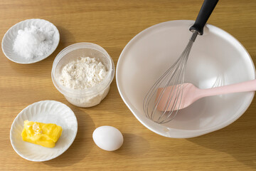 クッキーを作る材料と道具