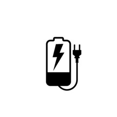 Low battery charger icon for web design isolated on white background