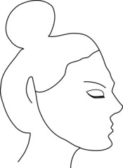Woman profile - line art 