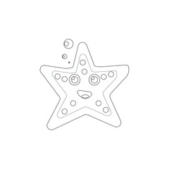 Obraz premium childish illustration, of starfish on white background