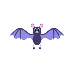 children's illustration of bat on white background