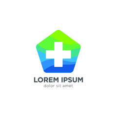 Obraz premium Cross Sign Medical Logo Health Symbol Pharmacy Icon. Flat Vector Logo Design Template Element 