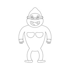 child illustration, of abominable snowman yeti