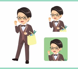 A man in a brown tie