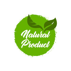Organic natural bio label icon, healthy foods badges, fresh eco vegetarian food – stock vector