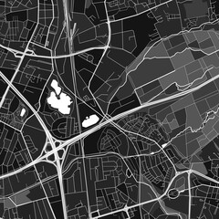 Leverkusen, Germany dark vector art map