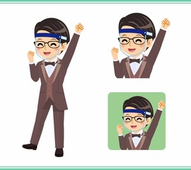 A man in a brown tie