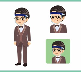 A man in a brown tie