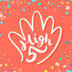 High five. Greeting card.