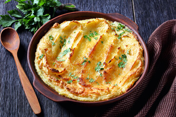 Garlic Parmesan Mashed Potato Casserole, top view