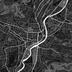 Jena, Germany dark vector art map