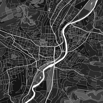 Jena, Germany dark vector art map