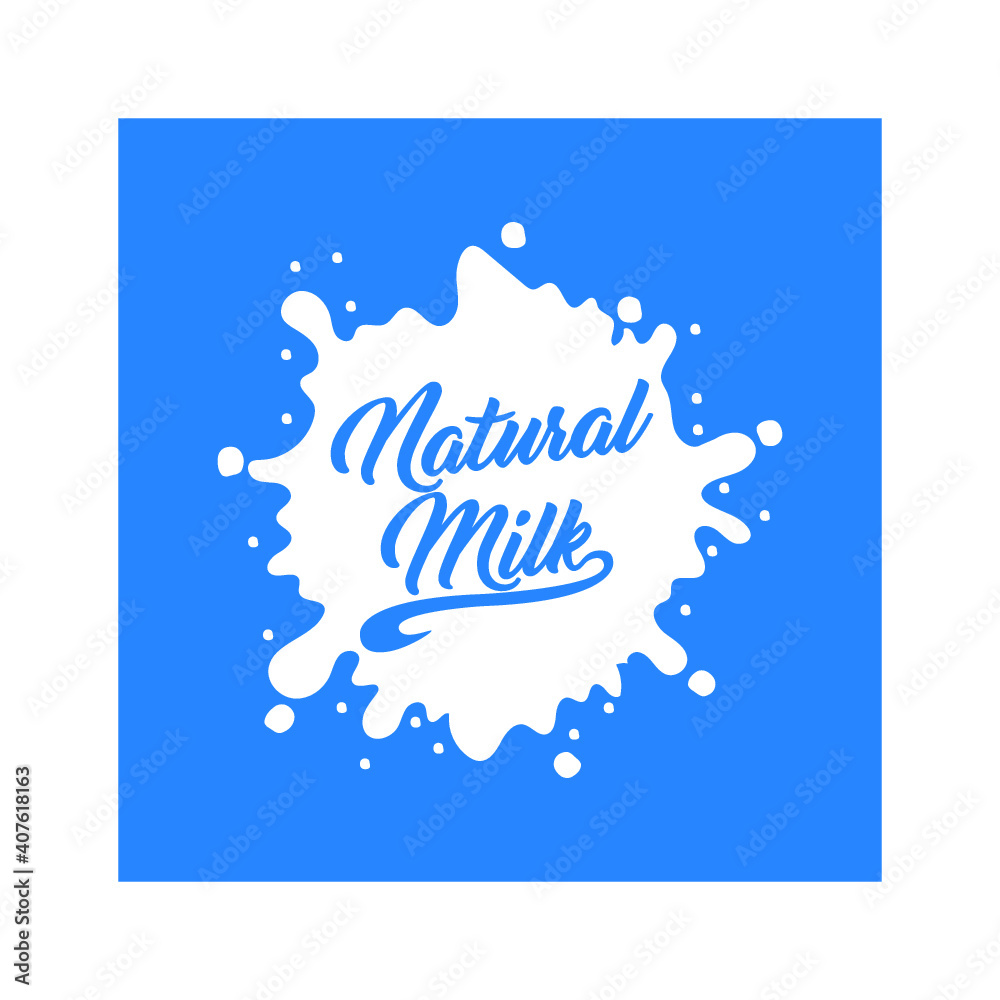 Canvas Prints Cow milk splashes with letters