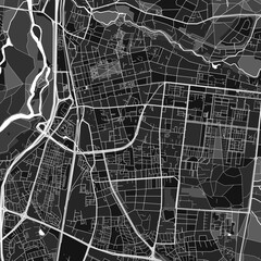 Erlangen, Germany dark vector art map