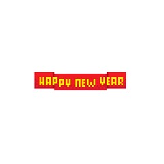 Banner Happy new year pixel art. Label Happy new year. Vector illustration. Pixel art style banners. Happy new year lettering. New Year's design of greeting card.