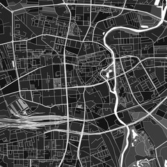 Cottbus, Germany dark vector art map