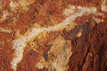 Closeup shot of textured red rock