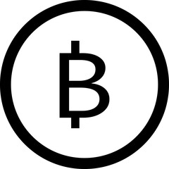 The logo of the bitcoin cryptocurrency.