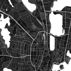 Schwerin, Germany dark vector art map