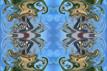 Collage in abstraction using distortion of color and shape layer expression with its repetition. © Waldemar