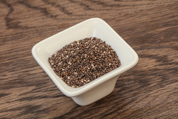 Fototapeta na wymiar Seasoning chia seeds in the bowl