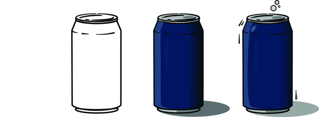 set of drink cans