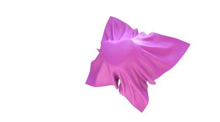 heart behind a sheet white background