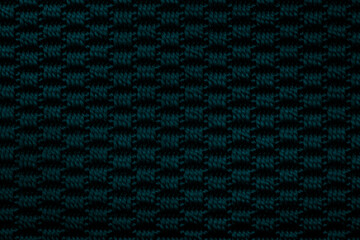 Teal or petrol knitted fabric background texture