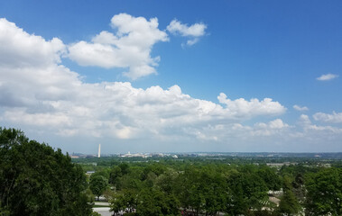 Fototapeta na wymiar high angle shot of the Arlington House, The Robert E. Lee Memorial, Arlington, Virginia