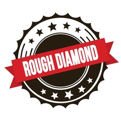 ROUGH DIAMOND text on red brown ribbon stamp.