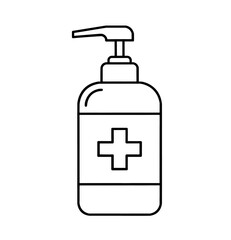 Black flat antiseptic sanitizer icon on white background