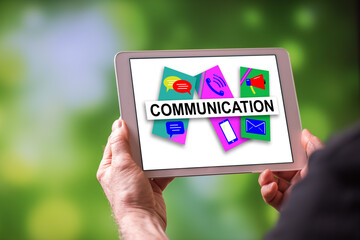 Communication concept on a tablet