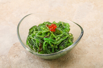 Asian traditional chukka salad in the bowl