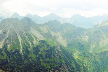 Fototapeta premium Panorama of Alps opening from Fellhorn peak, Bavaria, Germany