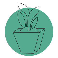 Seedling Icon on color backgrond. Simple line doodle Seedling icon. Vector illustration in editable line.