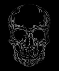 Skull on black background.