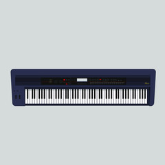 color flat style vector grey blue piano