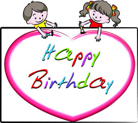 vector cartoon happy birthday card