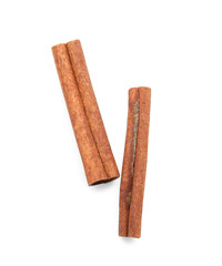 Cinnamon sticks on white background