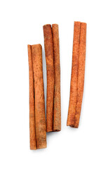 Cinnamon sticks on white background