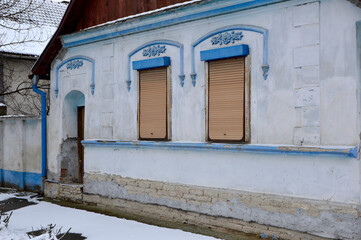 Fototapeta premium snowy winter in rural village Backi Petrovac, Vojvodina