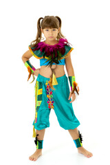 Lovely girl posing in festive costume