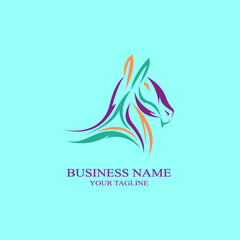 horse logo with 3 strips color abstrack