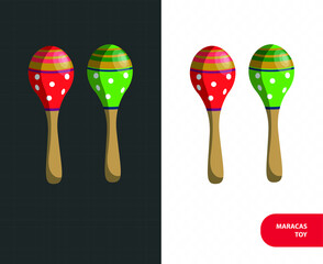 Vector image. Funny drawing of two maracas. Color image.