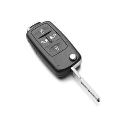 Modern car flip key isolated on white