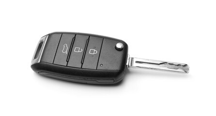 Modern car flip key isolated on white
