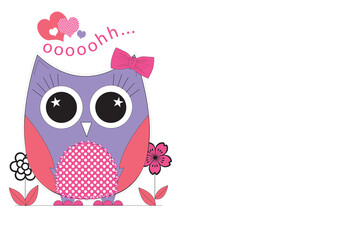 Cute cartoon owl print design 