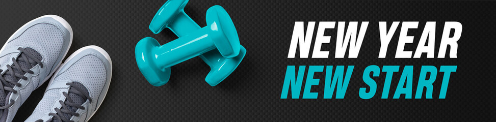 Motivational fitness header - New Year new start