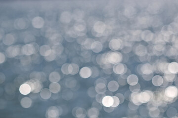 Horizontal bokeh pattern background from the reflection of the sun and the sea